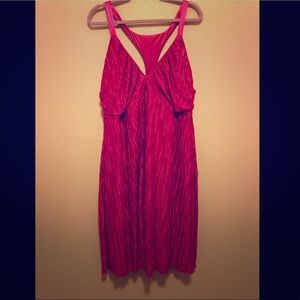 Beautiful hot pink cocktail dress with racer back.